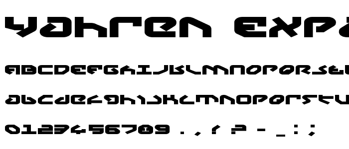 Yahren Expanded Bold font